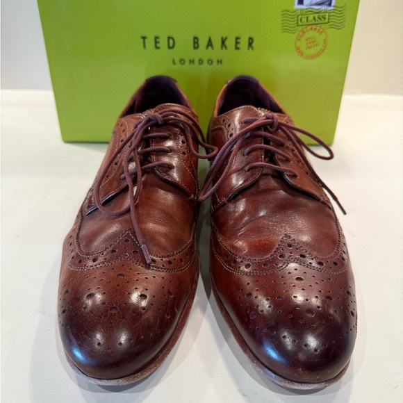 Ted Baker Gryene Burnish Brown Leather Wing Tip Oxford Shoes main image 6